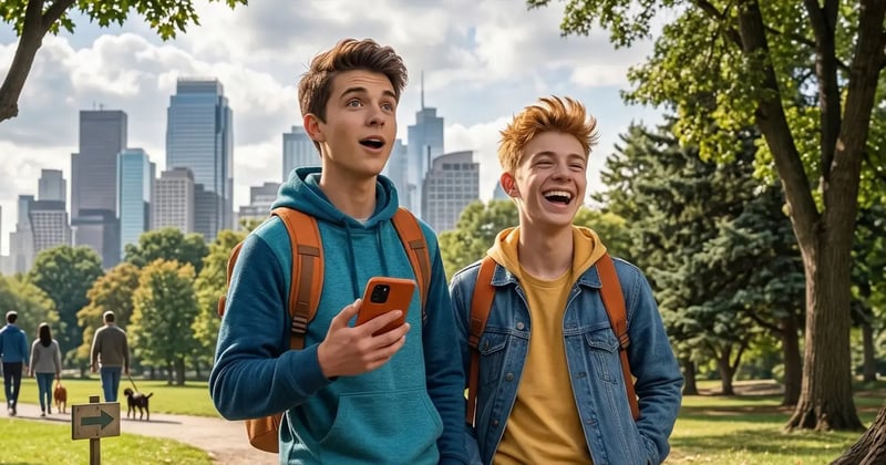 amigos de estudiantes en el parque