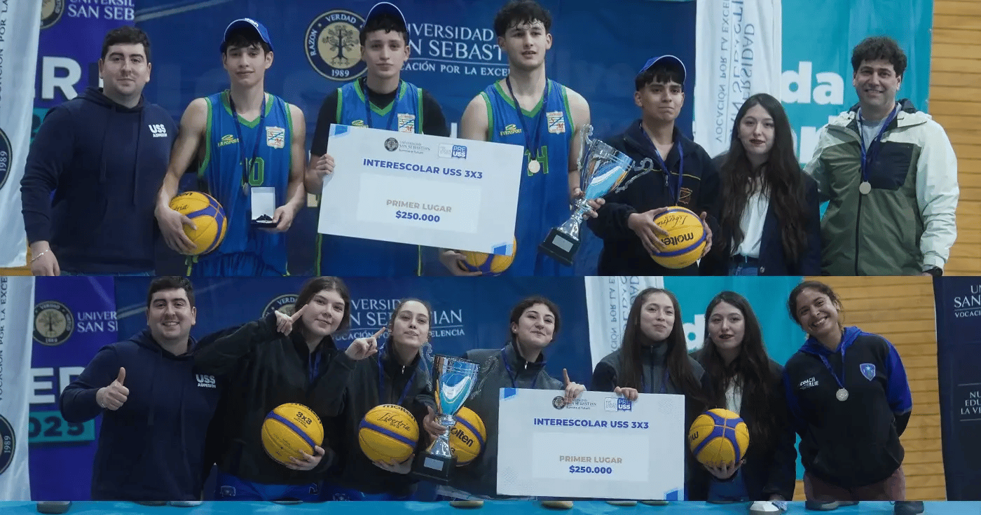 fotografía con los ganadores del interescolar de basquetbol USS